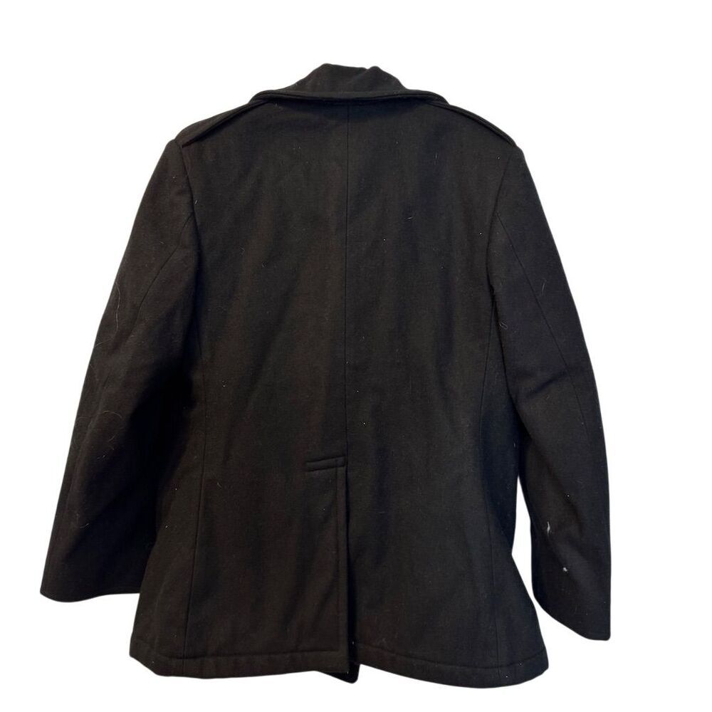 Defense Logistics Agency Quarterdeck Black Wool Pea Coat 12R 8410-01-233-8822 - Picture 2 of 5